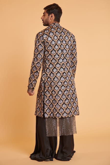 Siddartha Tytler Mesh Kurta With Hakama Pant