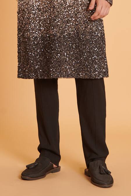 Siddartha Tytler Grey Georgette, Rayon Sequins Ombre Embellished Kurta With Churidar Online at Aza Fashions Siddartha Tytler_Grey Georgette, Rayon Sequins Ombre Embellished Kurta With Churidar _Online_at_Aza_Fashions