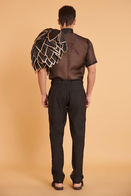 Siddartha Tytler 3D Applique Embellished Shirt 