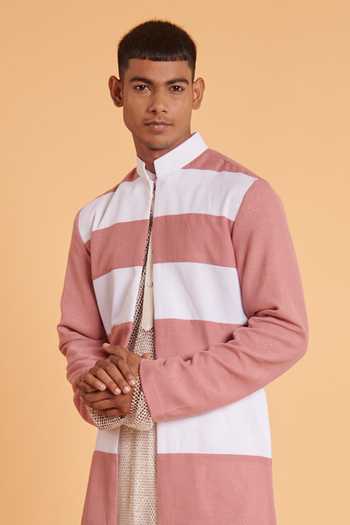 Buy Siddartha Tytler Ivory Linen, Lycra, Crepe Sequins Stripe Pattern Open Sherwani Pant Set Online at Aza Fashions Buy_Siddartha Tytler_Ivory Linen, Lycra, Crepe Sequins Stripe Pattern Open Sherwani Pant Set _Online_at_Aza_Fashions