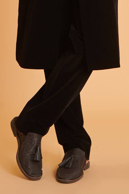 Buy Siddartha Tytler Black Velvet Rhinestones Placement Embroidered Sherwani With Pant Online at Aza Fashions Buy_Siddartha Tytler_Black Velvet Rhinestones Placement Embroidered Sherwani With Pant _Online_at_Aza_Fashions