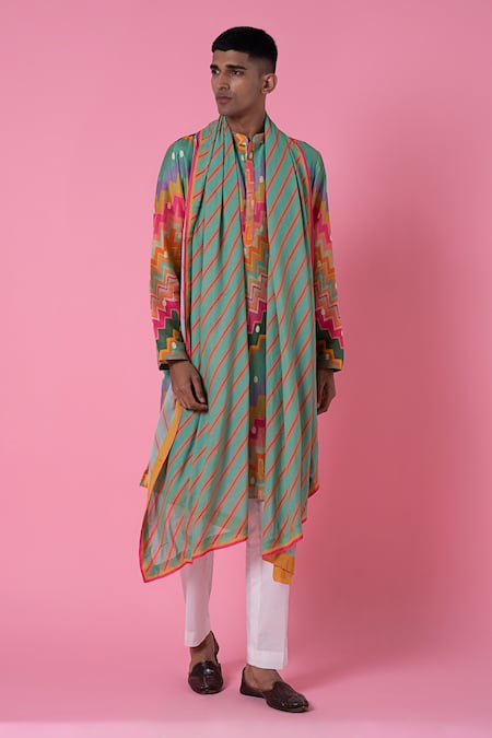 Siddhartha Bansal_Pink Velvet Embroidery Geometric Print Bundi _Online_at_Aza_Fashions