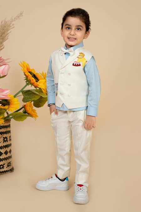 Little Boys Closet Carnival Theme Embroidered Waiscoat Pant Set 