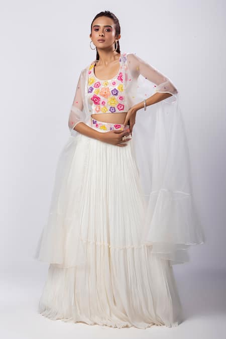 Smriti by Anju Agarwal Elisa Floral Embroidered Lehenga Set 