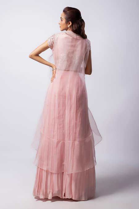 Smriti By Anju Agarwal Shay Embroidered Lehenga Set With Ruffle Organza Jacket 