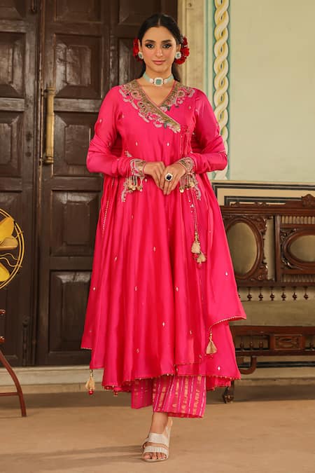 Label Niti Bothra Paisley Embroidered Angarakha Anarkali Set 