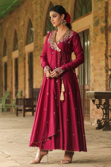 Wine sales red anarkali