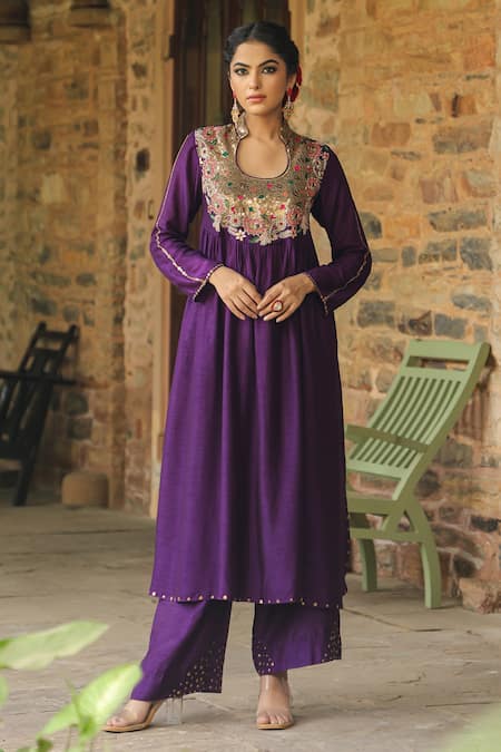 Label Niti Bothra Paisley Pattern Anarkali With Palazzo 