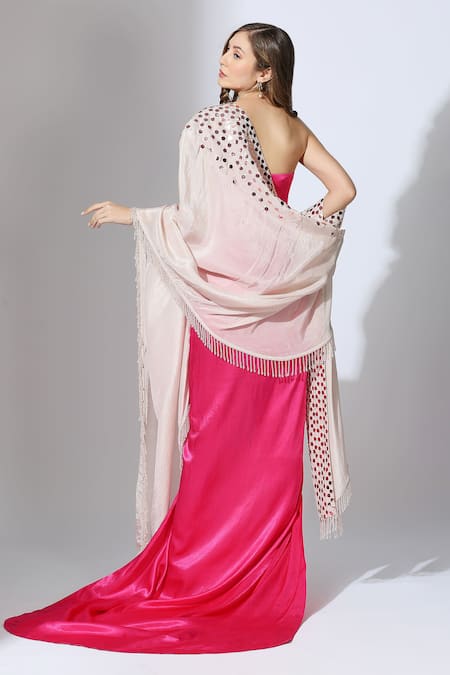 Masumi Mewawalla Draped Gown With Embroidered Dupatta 