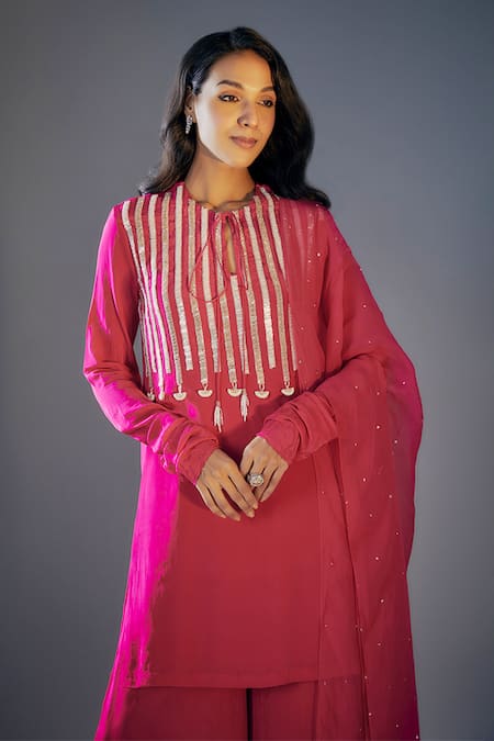 Masumi Mewawalla Embroidered Short Kurta Palazzo Set 