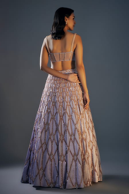 Masumi Mewawalla Jaali Hand Embroidered Lehenga Set 