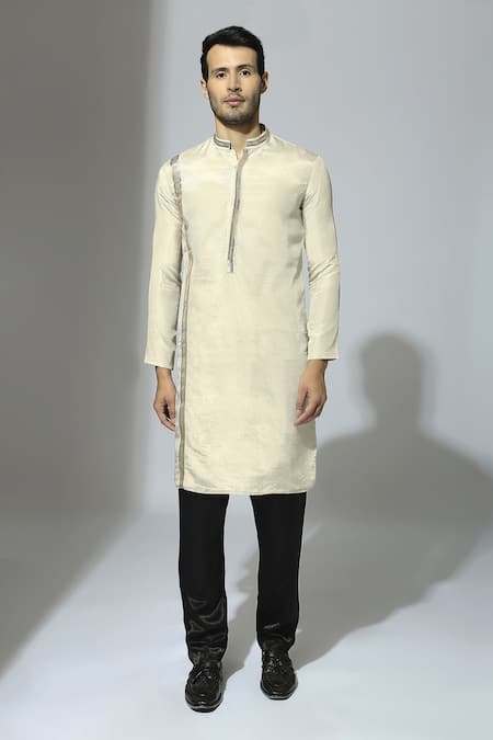 Masumi Mewawalla Contrast Lace Trim Kurta Set 