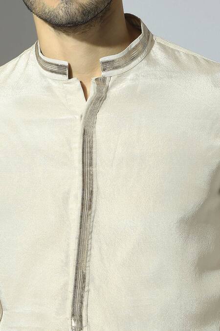 Buy Masumi Mewawalla Beige Tissue, Crepe, Silk Lace Contrast Trim Kurta Set Online at Aza Fashions Buy_Masumi Mewawalla_Beige Tissue, Crepe, Silk Lace Contrast Trim Kurta Set _Online_at_Aza_Fashions