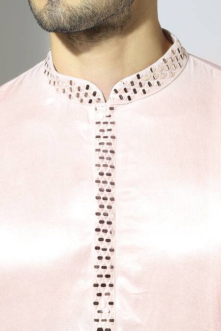 Buy Masumi Mewawalla Pink Maheshwari Mirrors Sleeve Embroidered Kurta Set Online at Aza Fashions Buy_Masumi Mewawalla_Pink Maheshwari Mirrors Sleeve Embroidered Kurta Set _Online_at_Aza_Fashions