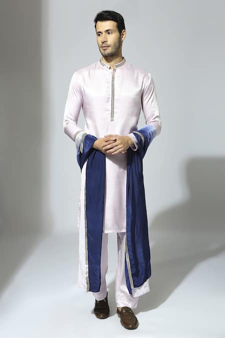 Masumi Mewawalla Pastel Kurta Set With Ombre Stole 