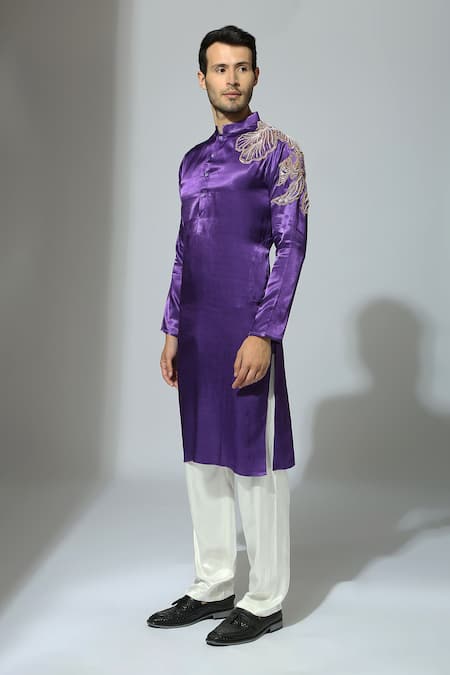 Masumi Mewawalla Placement Floral Embroidered Kurta Set 