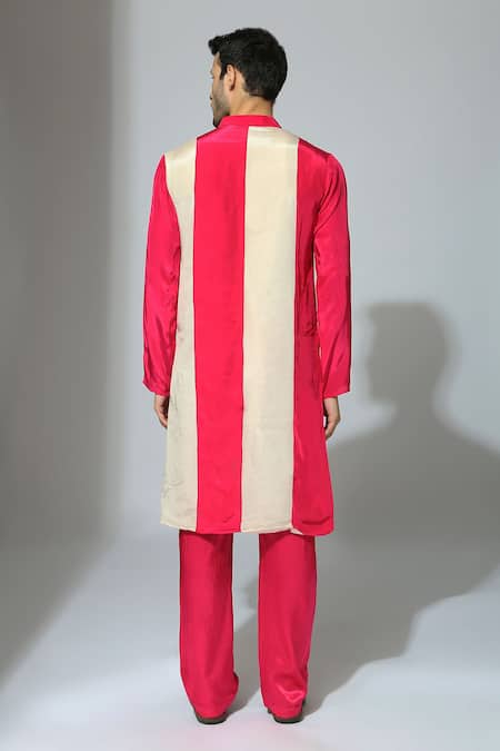 Masumi Mewawalla Striped Color Block Kurta Set 