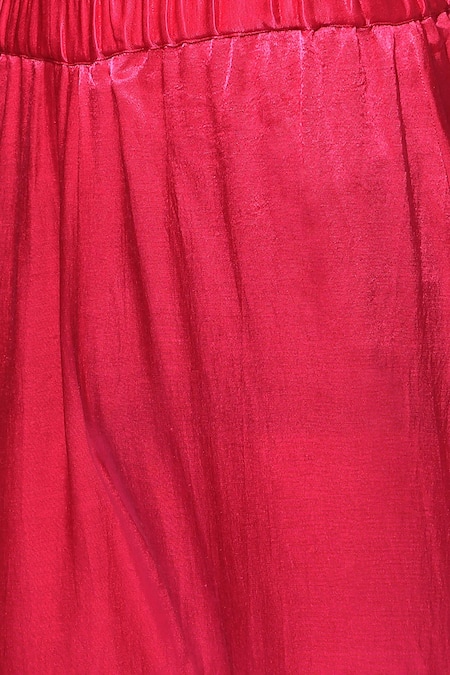 Masumi Mewawalla_Pink Tissue, Crepe Striped Color Block Kurta Set _at_Aza_Fashions