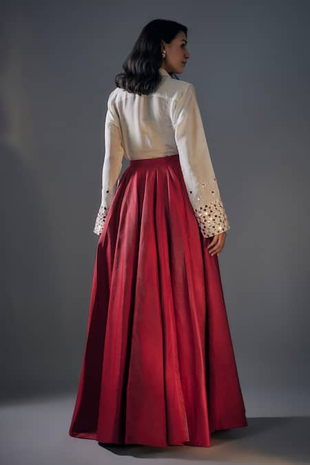 Masumi Mewawalla Embroidered Cuff Shirt & Lehenga Set 