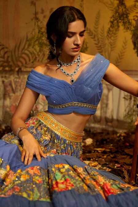 Buy Aayushi Maniar Purple Silk, Net, Organza Embroidery, Sequins Gulmohar Hand Lehenga Set Online at Aza Fashions Buy_Aayushi Maniar_Purple Silk, Net, Organza Embroidery, Sequins Gulmohar Hand Lehenga Set _Online_at_Aza_Fashions