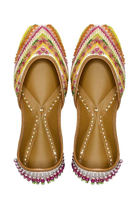 Shop_Yassio_Multi Color Melissa Embroidered Juttis _at_Aza_Fashions
