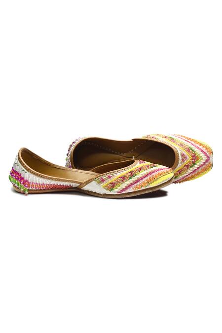 Yassio_Multi Color Melissa Embroidered Juttis _Online_at_Aza_Fashions