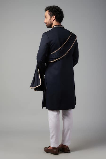 Spring Break Embroidered Collar Sherwani Pant Set 