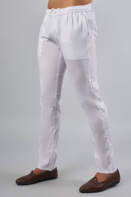 Spring Break_Blue Silk Embroidery Collar Sherwani Pant Set _Online_at_Aza_Fashions