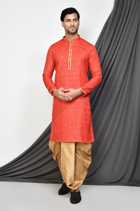 Aryavir Malhotra Cotton Straight Kurta With Dhoti Pant 