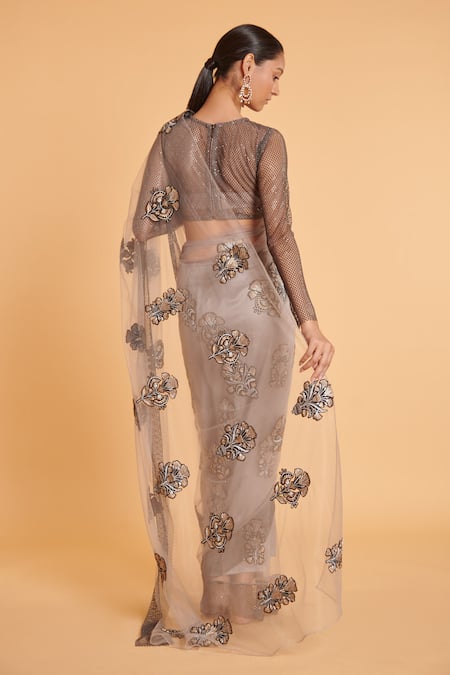 Siddartha Tytler Border Embroidered Saree With Blouse 