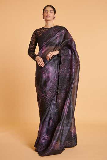 Siddartha Tytler Digital Print Saree With Blouse