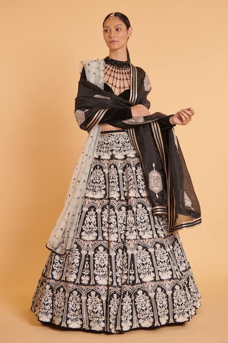 Siddartha Tytler Crystal Embroidered Lehenga Set 