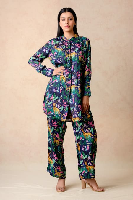 Thetaa Jungle Print Kurta With Pant 