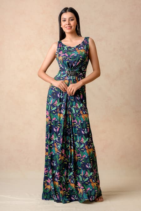 Thetaa Floral Print Gown 