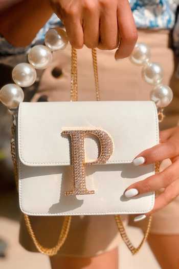 Buy PRERTO White Stone Studded Alphabeto Crossbody Box Shaped Bag Online at Aza Fashions Buy_PRERTO_White Stone Studded Alphabeto Crossbody Box Shaped Bag _Online_at_Aza_Fashions