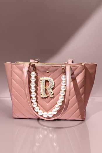 PRERTO Quilted Geometric Pattern Personalized Tote Bag 