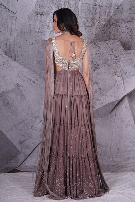 Archana Kochhar Cosmo Enchanted Embroidered Tiered Anarkali 