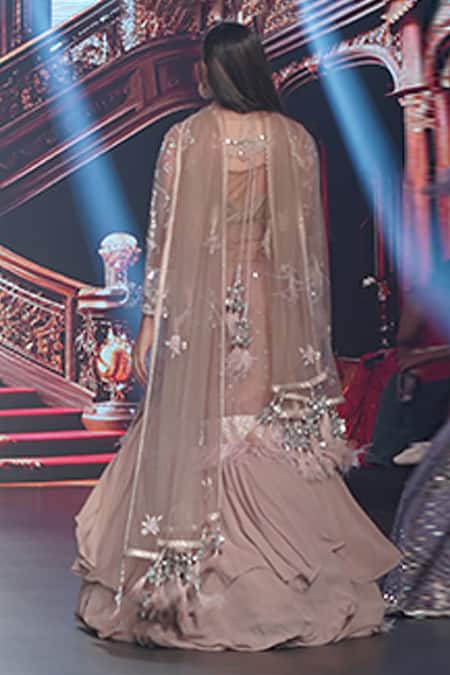 Archana Kochhar Petunia Jaal Embroidered Kurta Anarkali Gown Set 