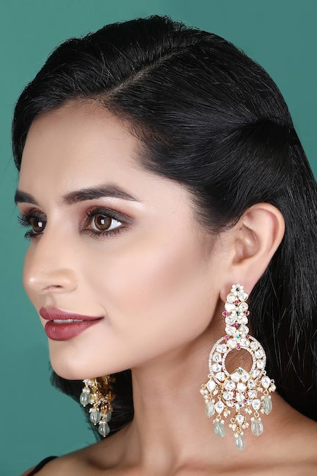 Auraa Trends Kundan Embellished Earrings 