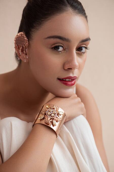 Opalina Soulful Jewellery_Pink Crystals Swarovski Stone Embellished Bracelet _Online_at_Aza_Fashions