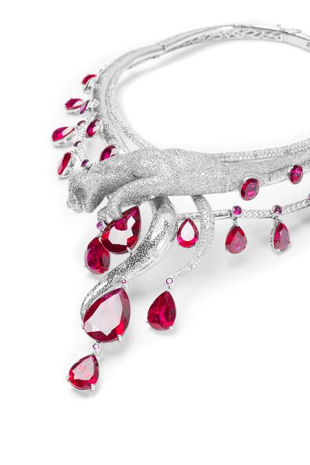 Opalina Soulful Jewellery_Silver Plated Swarovski Stone Studded Long Necklace _at_Aza_Fashions