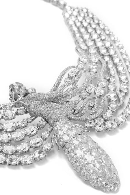 Buy Opalina Soulful Jewellery Silver Plated Swarovski Stone Studded Figure Necklace Online at Aza Fashions Buy_Opalina Soulful Jewellery_Silver Plated Swarovski Stone Studded Figure Necklace _Online_at_Aza_Fashions