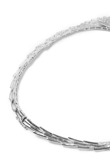 Buy_Opalina Soulful Jewellery_Silver Plated Swarovski Stone Studded Angel Wings Necklace 