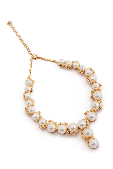 Buy_Opalina Soulful Jewellery_White 22k Gold Plated Carved Panther Necklace 