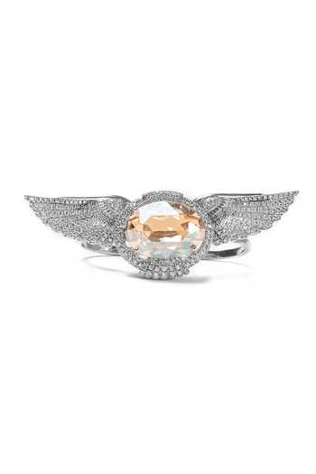 Buy_Opalina Soulful Jewellery_Silver Plated Stones Studded Angel Wings Ring _Online_at_Aza_Fashions