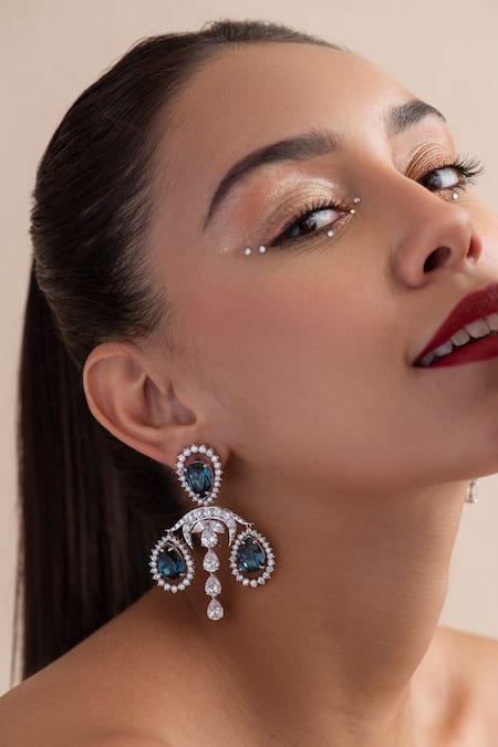 Buy Earrings Afghani Oxidized Chandbali Silver Plated Multi Antique Finish Chandelier  Earring for Girl and Women Online - Get 46% Off