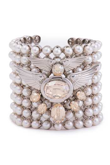 Opalina Soulful Jewellery Swarovski Stone & Pearl Embellished Cuff 