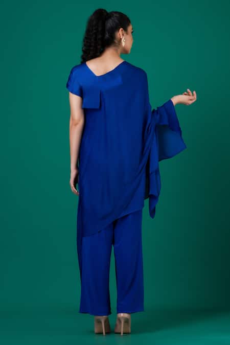 Megha Garg V Neck Draped Top & Pant Set 