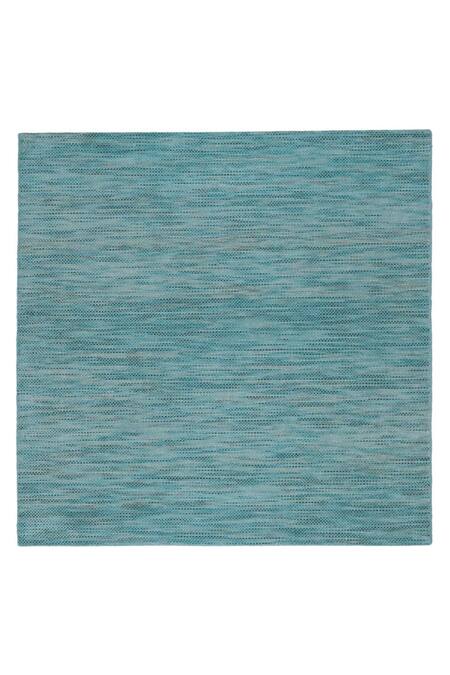 Kaleen India_Blue 50% Wool And 50% Viscose Hand Woven Oval Shaped Rug_at_Aza_Fashions