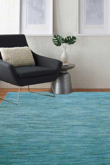 Kaleen India_Blue 50% Wool And 50% Viscose Hand Woven Rectangle Shaped Rug_Online_at_Aza_Fashions